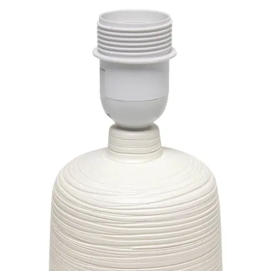 Simple Designs 16" Textured Linear Ceramic Table Lamp Off White {7}