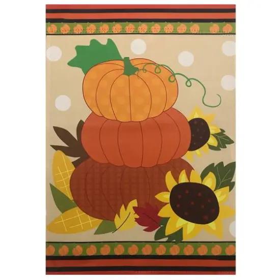 12.5" x 18" Pumpkins & Sunflowers Autumn Garden Flag {3}