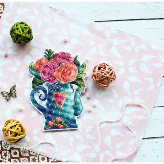 MP Studia Flowers Of Love Plastic Canvas Counted Cross Stitch Kit {5}