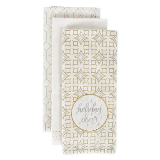 DII&reg; Assorted Winter Sparkle Embellished Dishtowel Set {5}