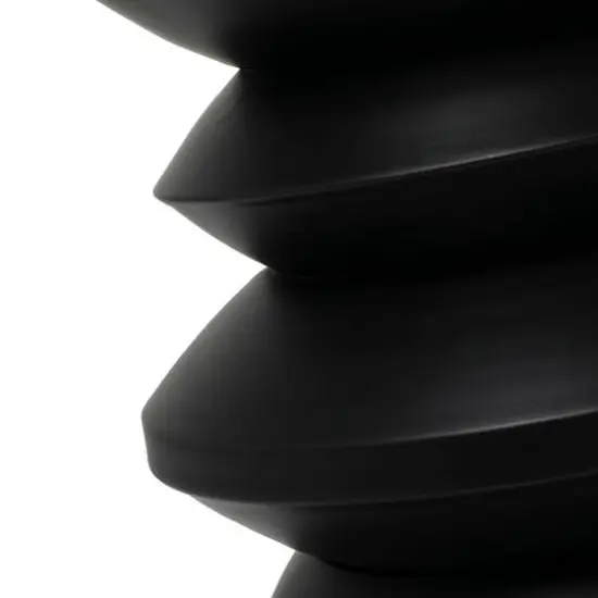 18" Black Metal Art Deco Inspired Accent Table {6}