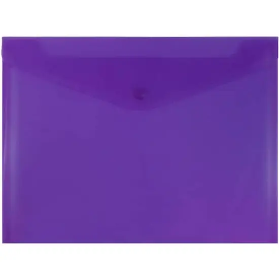 JAM Paper 9.75" x 13" Plastic Snap Closure Envelopes, 12ct. Purple {1}