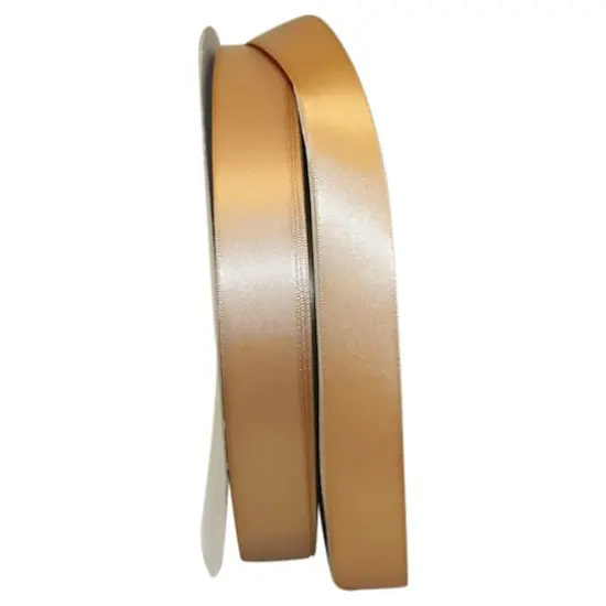 JAM Paper 7/8" x 100yd. Double Face Satin Ribbon Old Gold {1}