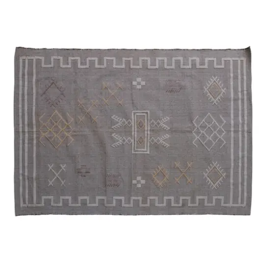 Hello Honey&reg; Multicolor Boho Handwoven Cotton Dhurrie Rug with Geometric Design, 4ft. x 6ft. {1}