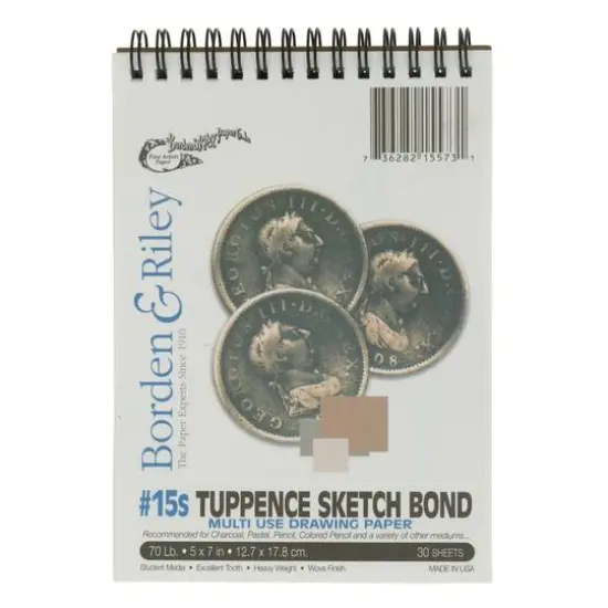 Borden & Riley&reg; No.15 Tuppence Spiral Bound Sketch Bond Pad {1}