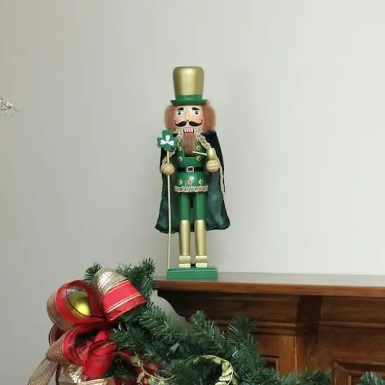 15" Green & Gold Luck of the Irish Christmas Nutcracker {3}