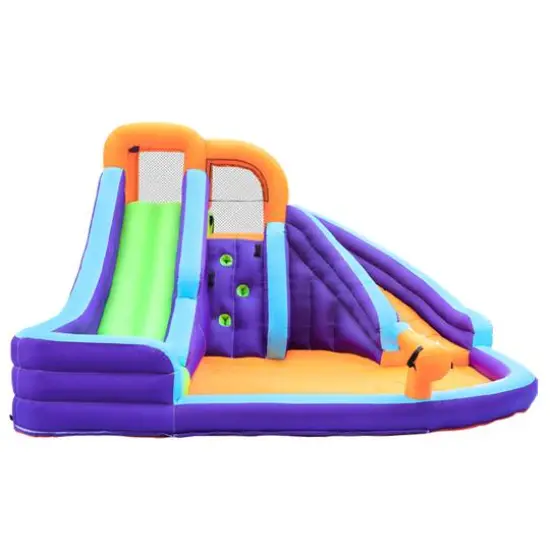 Salus Double Slide Water Park with Climbing Wall & Water Cannon {1}