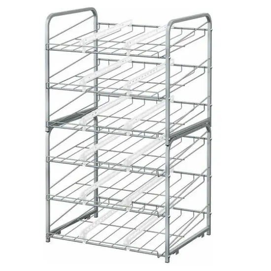 NEX&trade; 3-Tier Stackable Soda Can Rack Organizer, 2 Pack Silver {1}