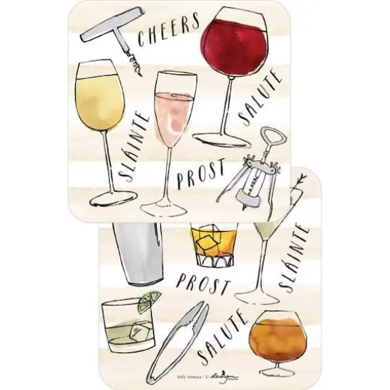 JAM Paper 4" Wine Cheer Coasters, 6ct. {1}