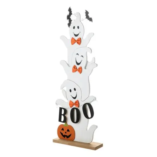 Glitzhome&reg; 37.5" Halloween Wooden Stacked Ghost Porch D&eacute;cor {7}