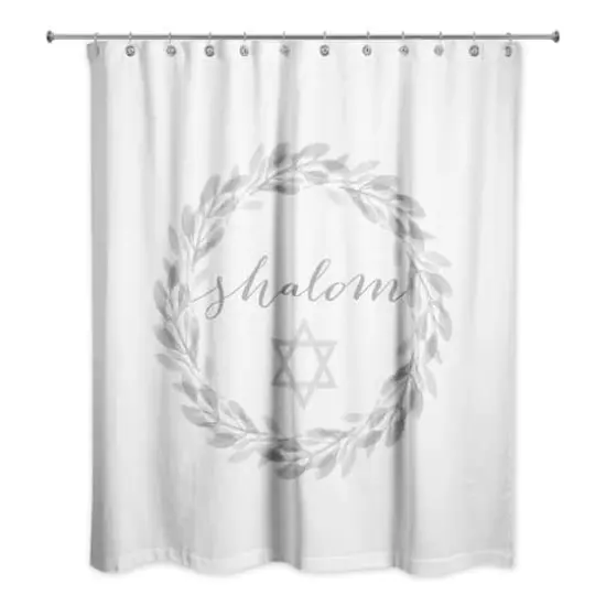 Shalom Wreath Shower Curtain {1}