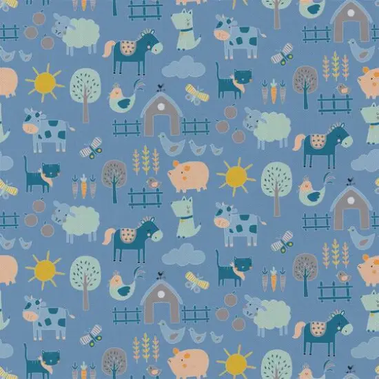 Emma & Mila&reg; Farm Blue Cotton Fabric 8yd. Bolt {1}