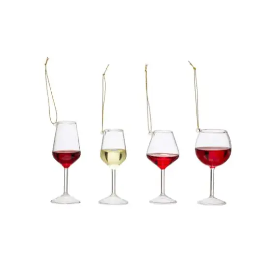 Hello Honey&reg; 4 Pack 4" Wine Glass Ornaments {1}