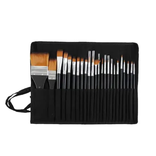 Mixed Media 25 Piece Paint Brush Set with Roller Organizer by Artist's Loft&reg; {3}