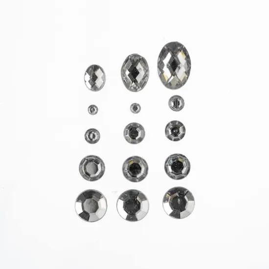 John Bead Round & Oval Acrylic Flatback Rhinestones in Box Crystal {3}