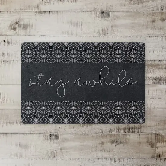 Stay Awhile Flowers 27" x 18" Floor Mat {1}