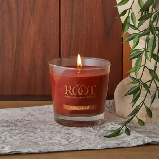 Root Candles 6.3oz. Small Scented Honeycomb Veriglass Jar Candle Ginger Chai {3}