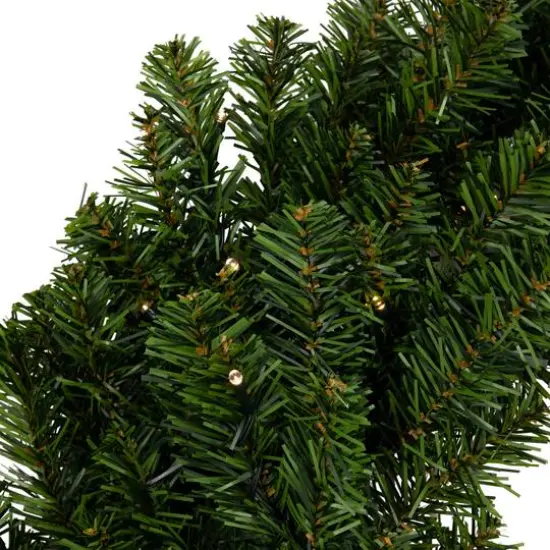 24" Pre-Lit Canadian Pine Artificial Christmas Wreath {9}