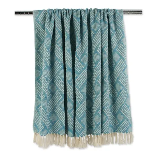 DII&reg; Teal Basket Weave Woven Throw {7}