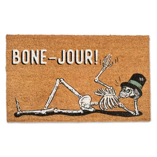 Bone-Jour Skelly Lounging Skeleton Doormat {1}