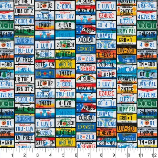Fabric Traditions License Plates Cotton Fabric {3}