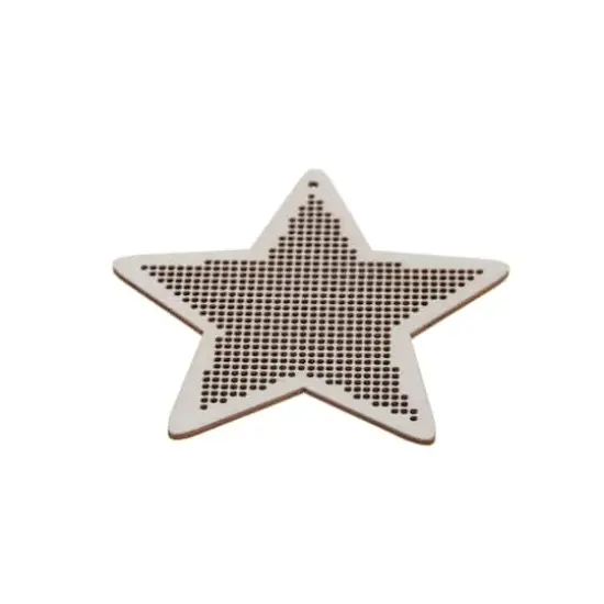 4" Star Cross Stitch Wood Canvas, 4ct. by Loops & Threads® {4}