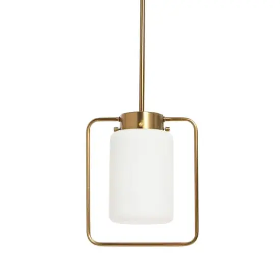 Hello Honey&reg; Robert Stevenson Lighting Ezra Metal & Frosted Glass Convertible Ceiling Light Brushed Brass {1}