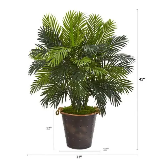 3.5ft. Areca Palm in Metal Pail Planter {3}