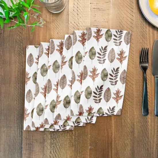 Fall Leaf Pattern Cotton Twill Napkin {4}