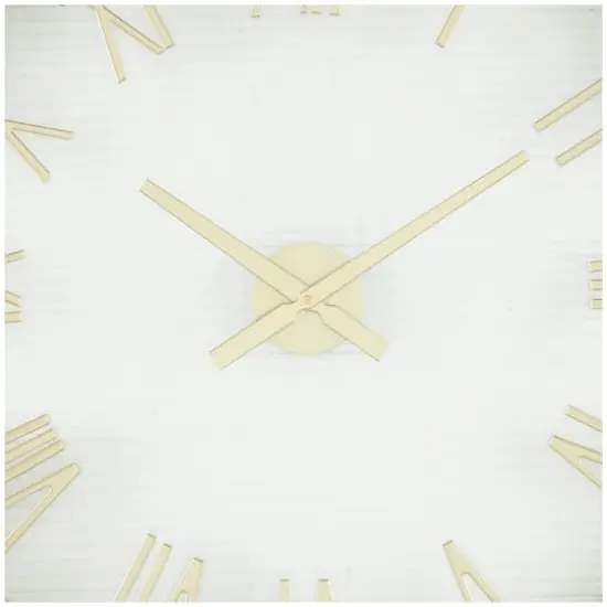 28" Gold Metal Wall Clock with Clear Glass Face {8}