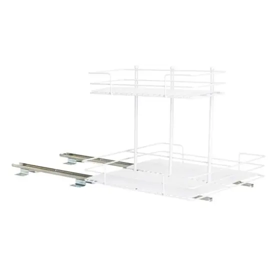 Household Essentials Glidez Double-Sided 2-Tier Organizer White {8}