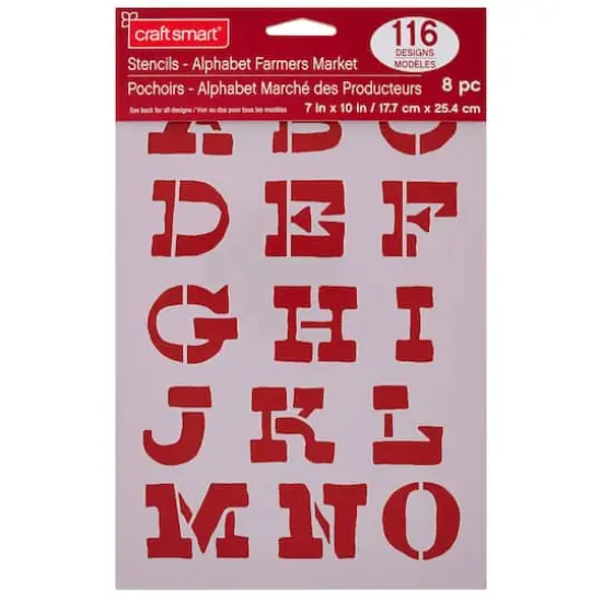 Alphabet Farmers Market Stencils, 7" x 10" by Craft Smart&reg; {3}
