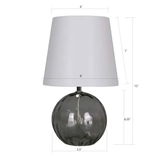 13" Glass Sphere Table Lamp with White Fabric Shade by Ashland® Gray {4}
