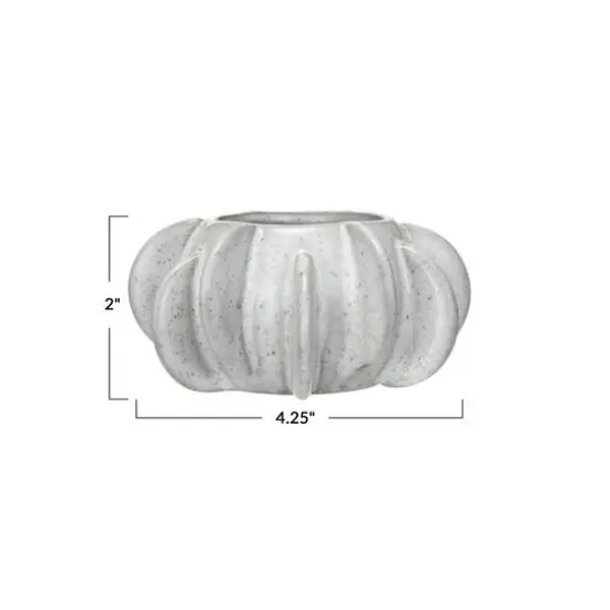 Hello Honey&reg; 4.25" White Reactive Glaze Speckled Stoneware Planter {5}