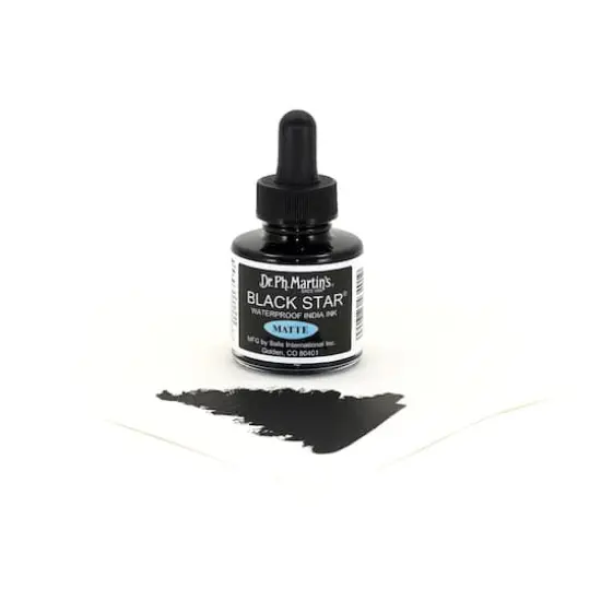 Dr. Ph. Martin's&reg; Black Star&reg; Waterproof India Ink, Matte {4}