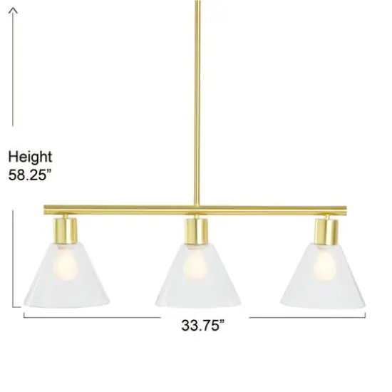 Hello Honey&reg; Brushed Gold Modern Linear Ceiling Light {6}