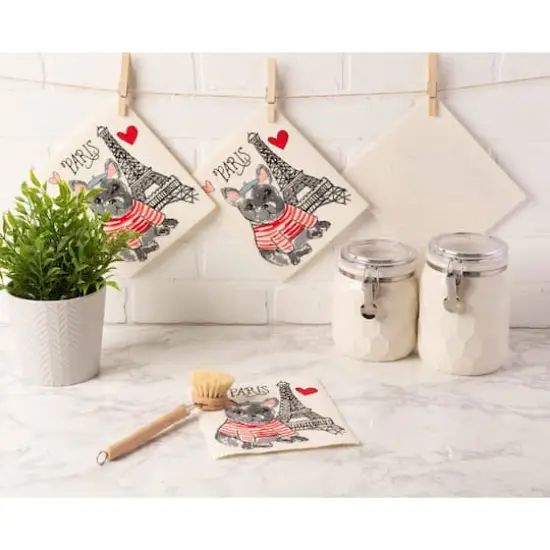 DII&reg; Dog In Paris Swedish Dishcloth, 3ct. {5}