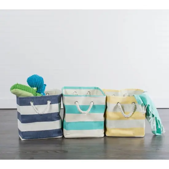 DII&reg; Large Rectangle Stripes Paper Bin Aqua {7}