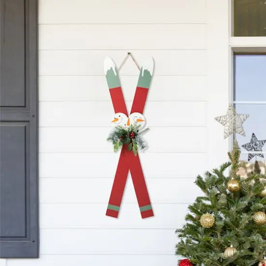 Glitzhome&reg; 3ft. Wooden Sleigh Porch D&eacute;cor {3}