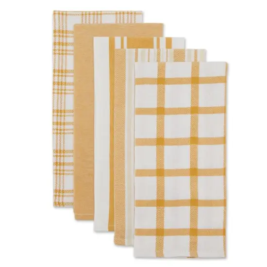 DII&reg; Woven Dish Towels, 5ct. Honey Gold {5}