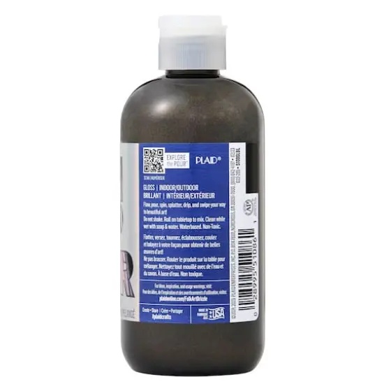 FolkArt&reg; Drizzle&trade; Pre-Mixed Acrylic Pouring Paint, 9oz. Onyx Flash {12}