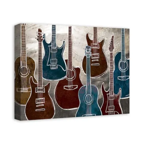 Guitar Party 20" x 16" Canvas Wall Art {3}
