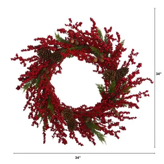 2.8ft. Cypress Berry & Pinecone Wreath {4}