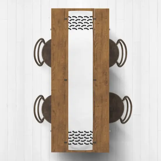 72" Bat Pattern Border Poly Twill Table Runner {3}