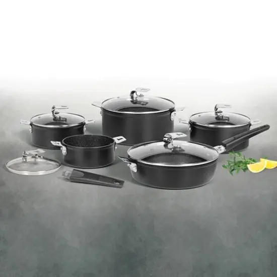 THE ROCK by Starfrit 12-Piece Space-Saving Set With T-Lock Detachable Handles {10}