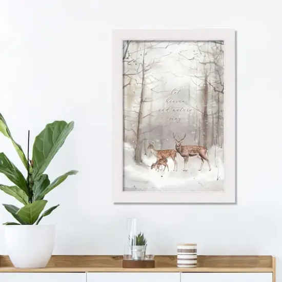 Heaven and Nature Sing White Framed Canvas Wall Art {3}