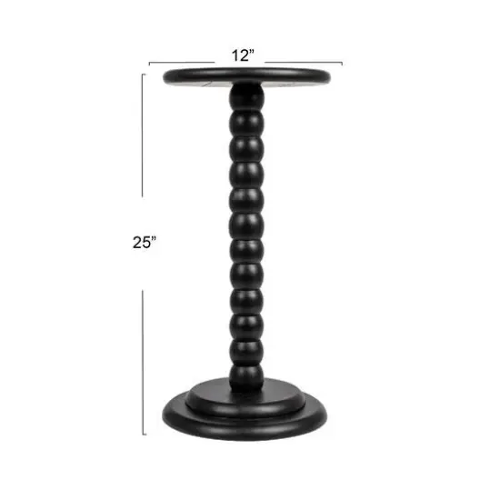 Hello Honey&reg; 25" Stacked Pedestal Cocktail Side Table Black {6}