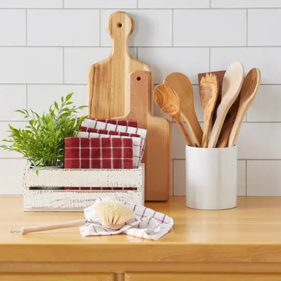 Barn Red Combo Windowpane Dishcloth, 6ct. {8}