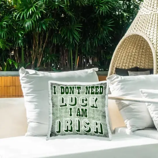 Stupell Industries Don't Need Luck I'm Irish Phrase, Don't Need Luck I'm Irish Phrase Outdoor Printed Pillow {3}