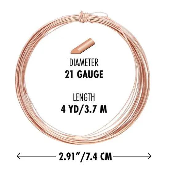 The Beadsmith® Wire Elements™ 21 Gauge Tarnish Resistant Half Round Soft Temper Wire, 4yd. Rose Gold {6}